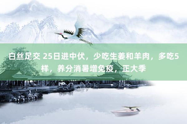 白丝足交 25日进中伏，少吃生姜和羊肉，多吃5样，养分消暑增免疫，正大季