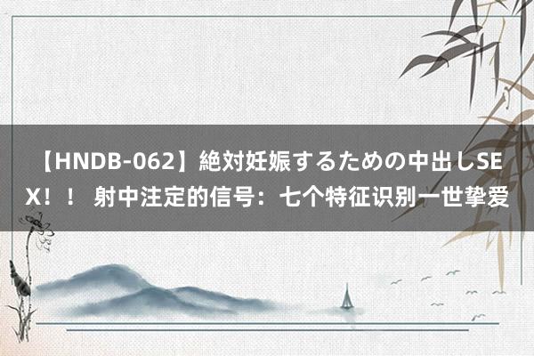 【HNDB-062】絶対妊娠するための中出しSEX！！ 射中注定的信号：七个特征识别一世挚爱