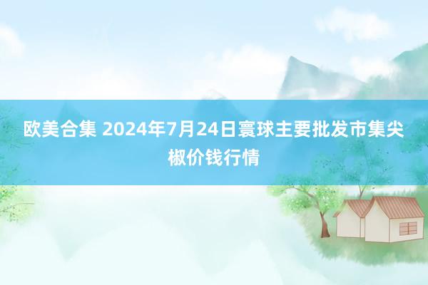 欧美合集 2024年7月24日寰球主要批发市集尖椒价钱行情