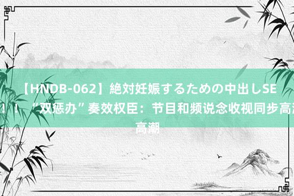 【HNDB-062】絶対妊娠するための中出しSEX！！ “双惩办”奏效权臣：节目和频说念收视同步高潮