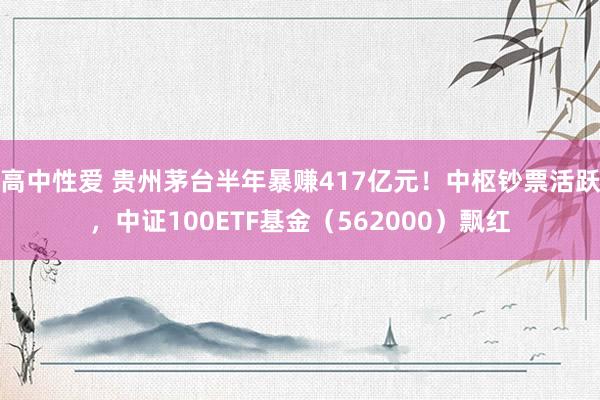 高中性爱 贵州茅台半年暴赚417亿元！中枢钞票活跃，中证100ETF基金（562000）飘红