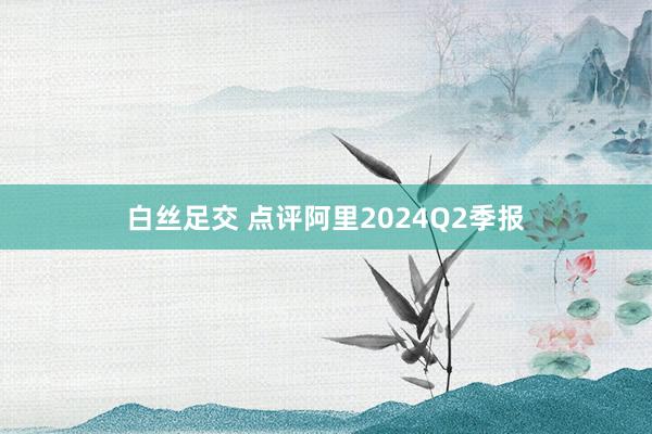 白丝足交 点评阿里2024Q2季报