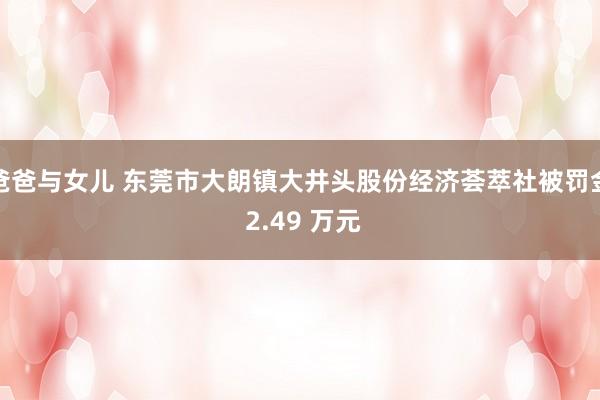 爸爸与女儿 东莞市大朗镇大井头股份经济荟萃社被罚金 2.49 万元