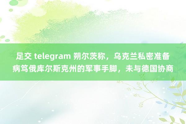 足交 telegram 朔尔茨称，乌克兰私密准备病笃俄库尔斯克州的军事手脚，未与德国协商