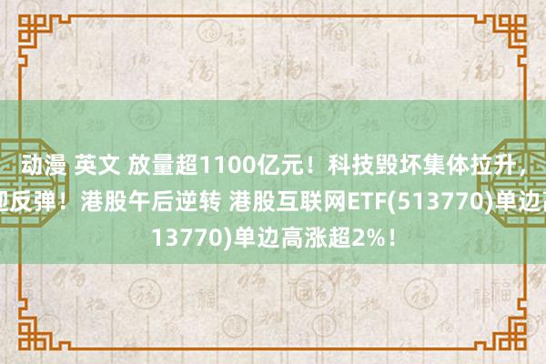 动漫 英文 放量超1100亿元！科技毁坏集体拉升，白酒股喜迎反弹！港股午后逆转 港股互联网ETF(513770)单边高涨超2%！